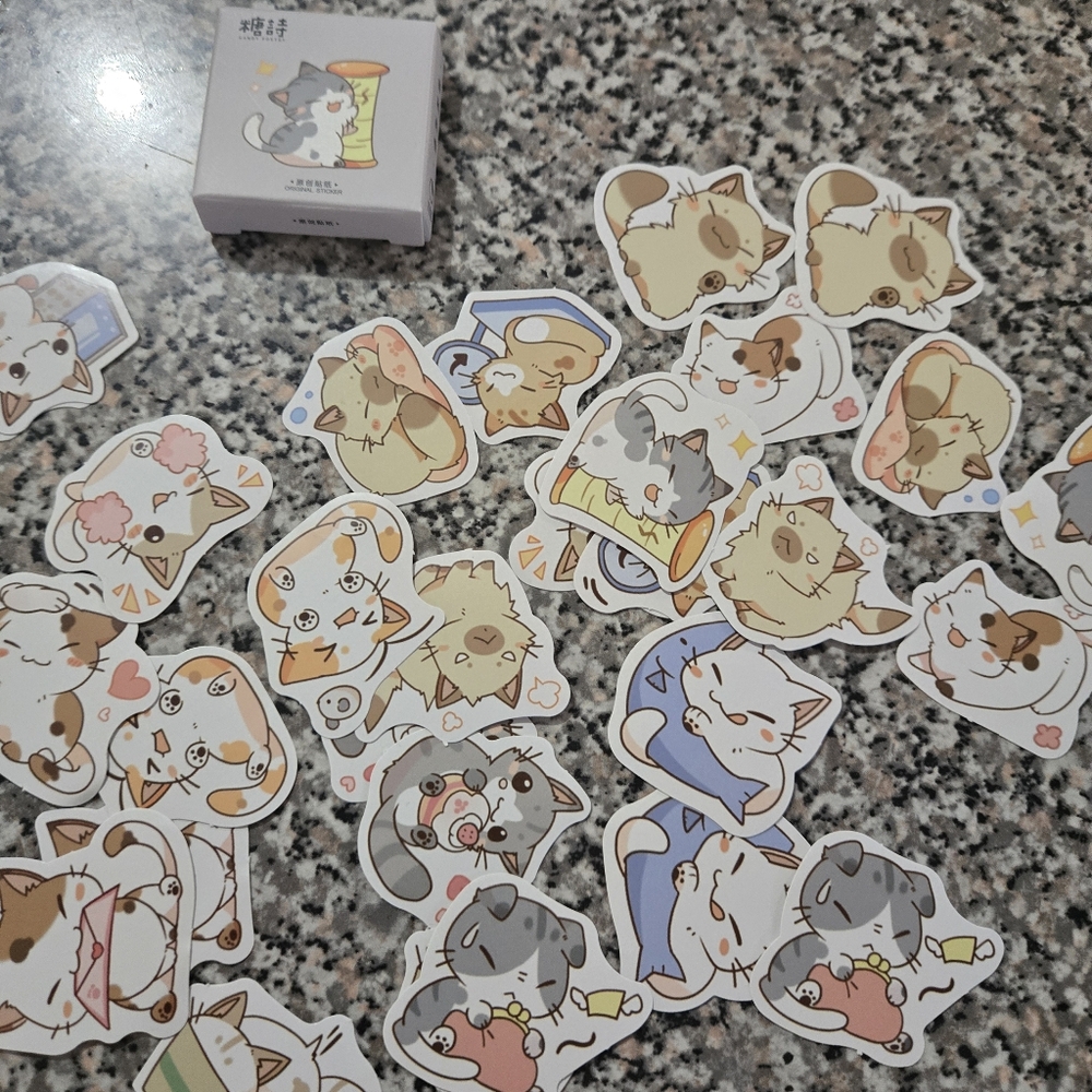 🍒🍒 Cute Cat 45 Stickers - Picture 6 of 6